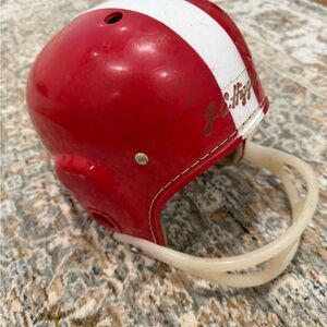 Vintage Red and White Football Helmet